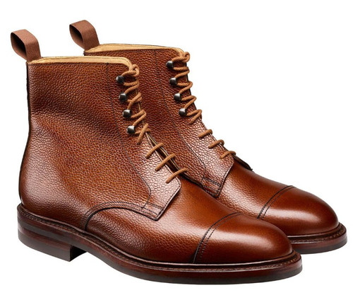 Crockett & Jones Conistan Tan Scotch Grain Derby Boot