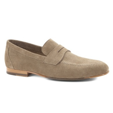 Johnston & Murphy Higgins Penny Loafer Taupe Suede 