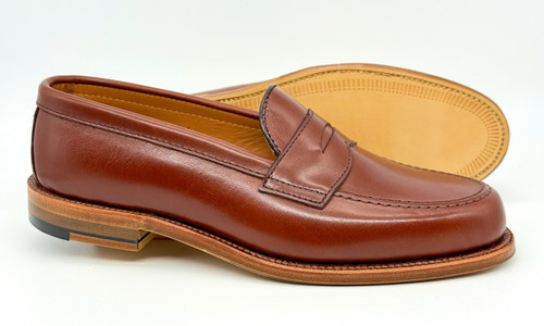 Alden Leisure Penny Loafer in Tan Michigan Calf #9823 - Sherman