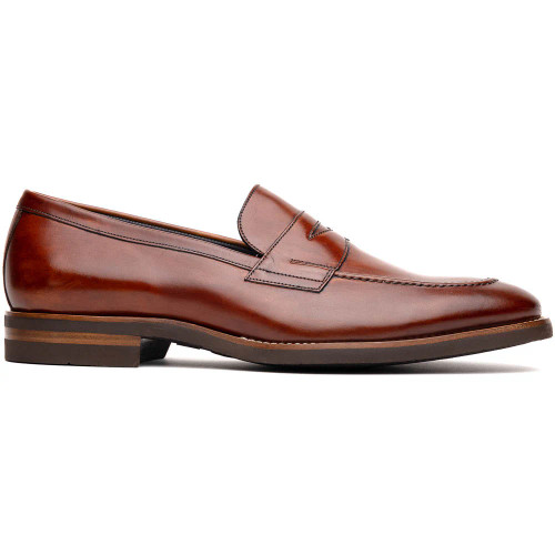 Zelli Roma Hand Burnished Penny Loafers Cognac Clearance Only