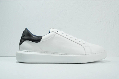 G. Brown PUFF Calfskin Sneaker White w/ Black Tab STR778