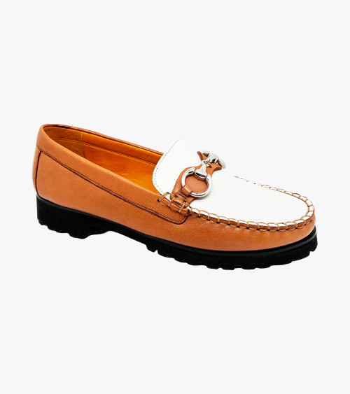 Robert Zur SOHO Honey and White Loafers 