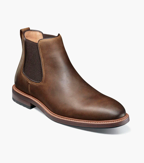 Florsheim Anthem Plain Toe Chelsea Boot Brown Crazy Horse