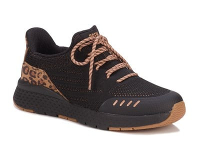 Drew Womens Bandit Sneaker Black/Tan Leopard Combo