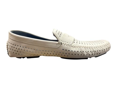 Robert Zur Men's Flyer Penny Driving Moccasin White Aquasilk Clearance Only 