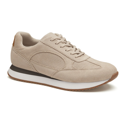 Johnston & Murphy Men's Chase Perfed T-toe Beige Suede 