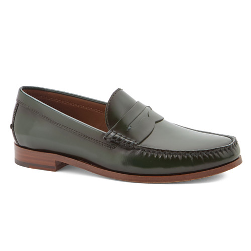 Johnston & Murphy Baldwin Penny Loafer Emerald Brush-off Full Grain 