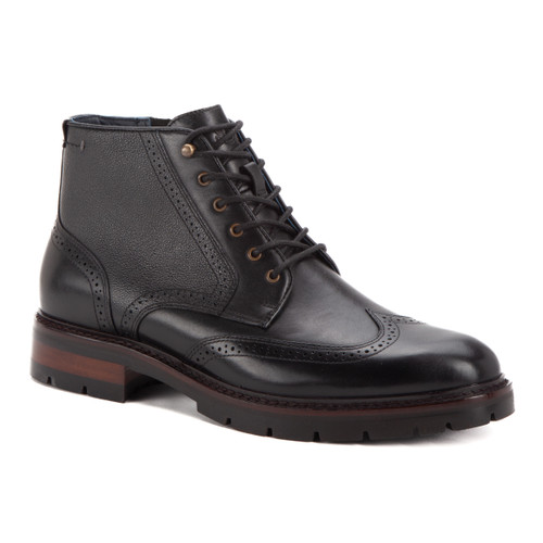 Johnston & Murphy XC FLEX Cade Wingtip Boot Black Hand-finished Full Grain