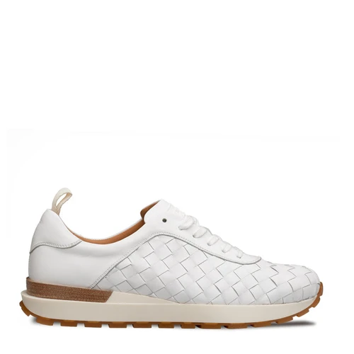 Mezlan Concha Woven Calf Sneaker White