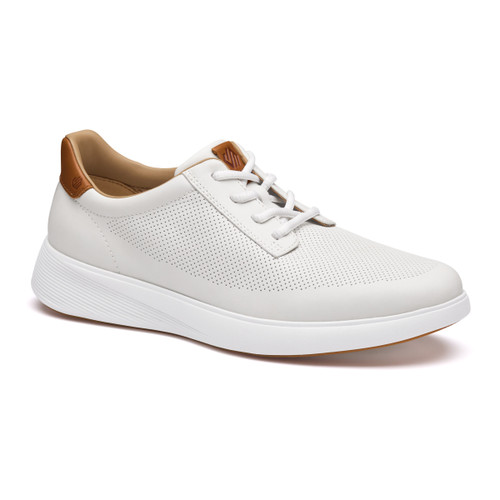 Johnston & Murphy Ackerson White Full Grain Perfed Plain Toe 