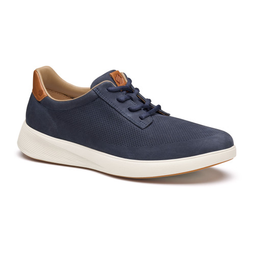 Johnston & Murphy Ackerson Navy Nubuck Perfed Plain Toe 