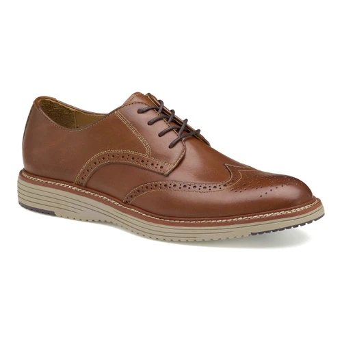 Johnston & Murphy Men's UPTON Wingtip Tan Full Grain 