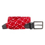 Johnston & Murphy Game Day Woven Stretch-Knit Belt Red