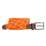 Johnston & Murphy Game Day Woven Stretch-Knit Belt Orange