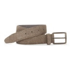 Johnston & Murphy Fine Stripe Diagonal Leather Belt Mocha