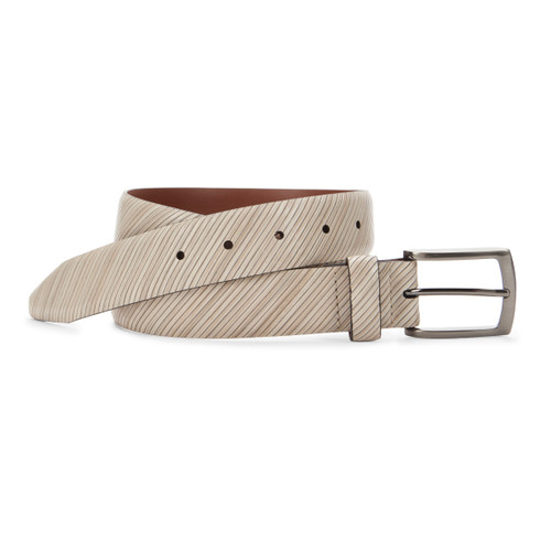 Johnston & Murphy Diagonal Etched Belt Bone