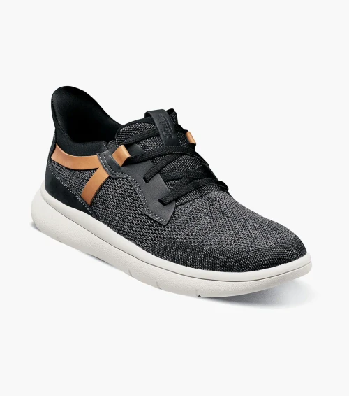 Florsheim Fleet Knit Elastic Lace Slip On Sneaker Black Multi 