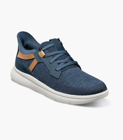 Florsheim Fleet Knit Elastic Lace Slip On Sneaker Navy Multi 