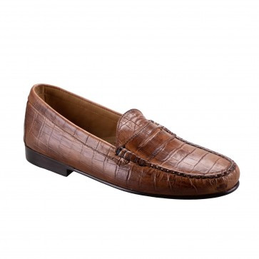Sherman Brothers Ventura Gator Penny Loafer Briar