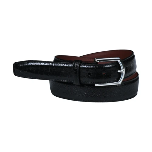 Torino Genuine Ostrich Leg Belt Black