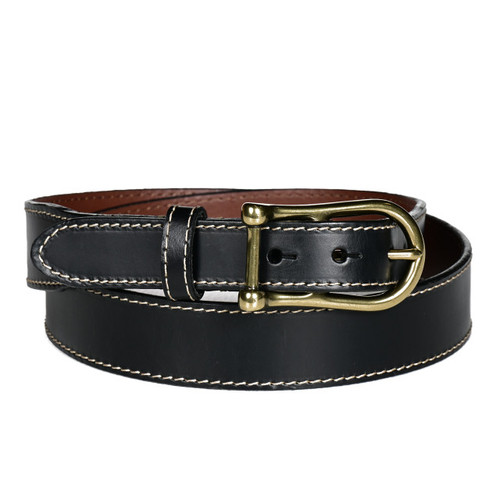 Torino Burnished Waxy Leather Belt Black