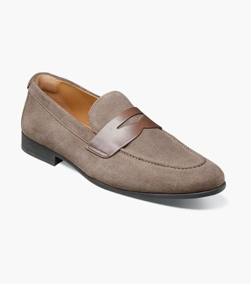  Florsheim Modena Moc Toe Penny Loafer Gray Suede