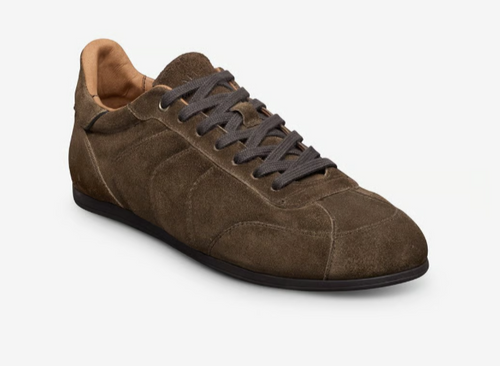 Allen Edmonds Aidan Lace-Up Sneaker Dark Olive Green Suede
