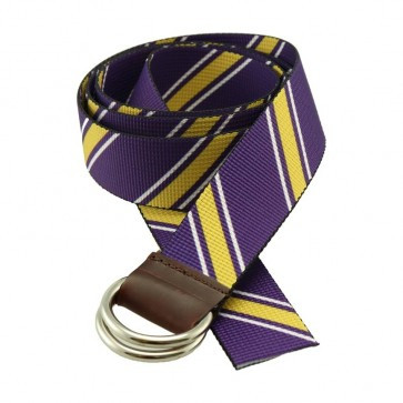 Sherman Brothers Largo D-Ring Web Belt-Repp Stripe Purple