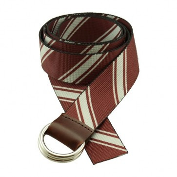 Sherman Brothers Largo D-Ring Web Belt-Repp Stripe Red