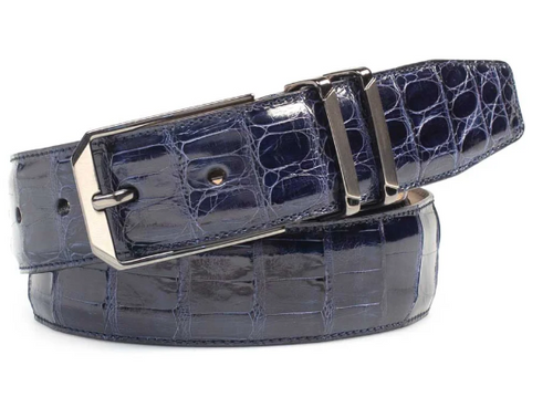 Mezlan Crocodile Belt Blue