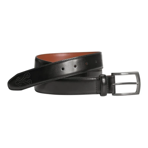 Johnston & Murphy Perforated Dress Leather Belt Black