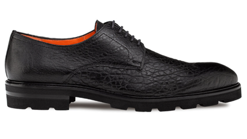 Mezlan Aspen Pebbled Leather Derby Black
