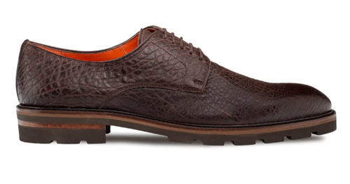 Mezlan Aspen Pebbled Leather Derby Brown