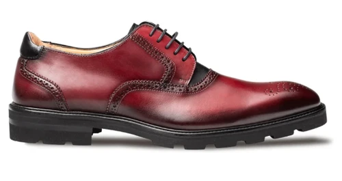 Mezlan Birch Two-Tone Lug Sole Derby Burgundy/Black
