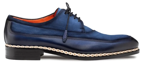 Mezlan Summit Calf/Suede Lace Up Navy/Jeans