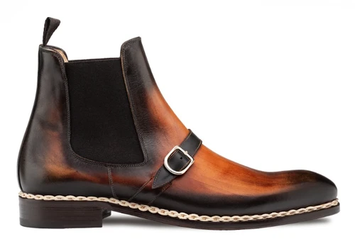 Mezlan Alpine Buckle Chelsea Boot Cognac