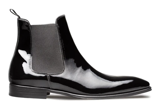 Mezlan Blackjack Patent Leather Chelsea Boot Black