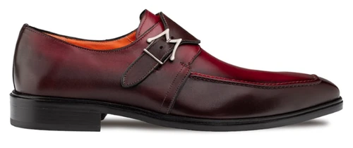 Mezlan Tahoe Patina Calf Monk Strap Burgundy/Red