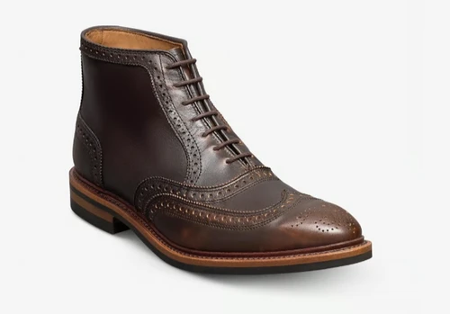 Allen Edmonds McAllister Wingtip Oxford Dress Boot Vintage Hickory Leather 