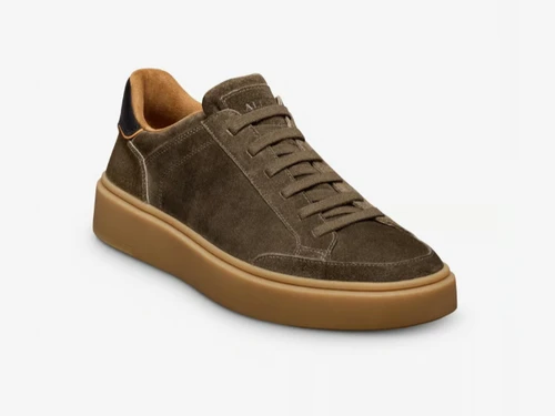 Allen Edmonds Oliver Slip-on Stretch-lace Sneaker  Dark Olive Green Suede