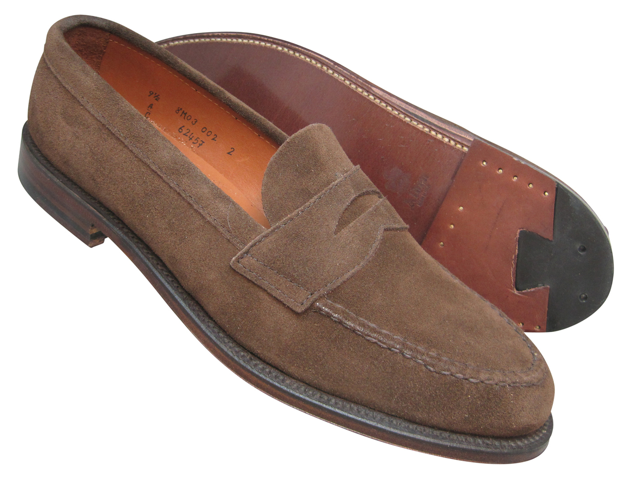 Alden Penny Loafer with Unlined Vamp Dark Brown Suede #6245F