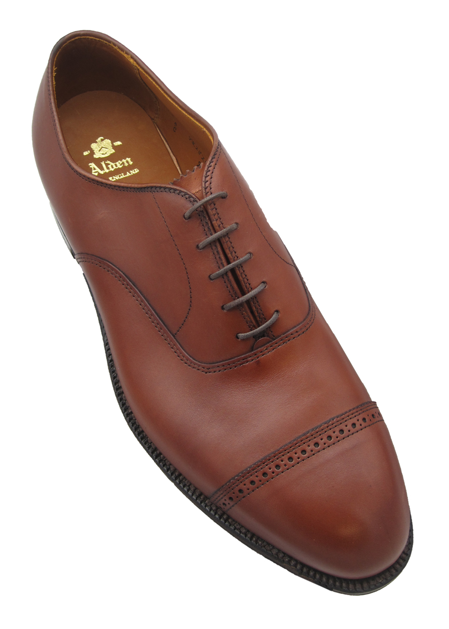 Alden Perforated Cap Toe Bal Oxford Brown Calf - Sherman  display picture 2