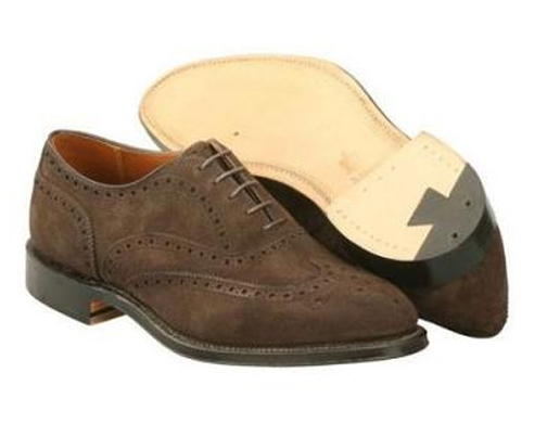 Alden Wing Tip Bal Dress oxford mocha brown suede - Sherman 