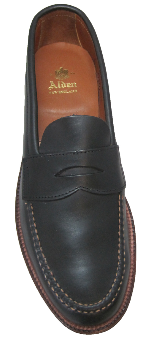 Alden Penny Loafer with Unlined Vamp Black Aniline Leather #17837F