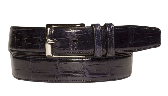 Mezlan genuine brown crocodile leather belt