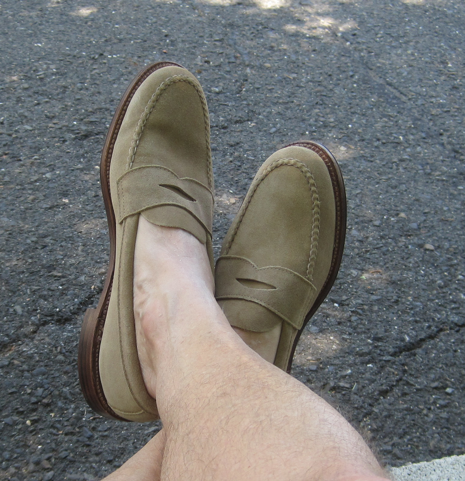 Alden Penny Loafer with Unlined Vamp Tan Suede #6244F - Sherman 