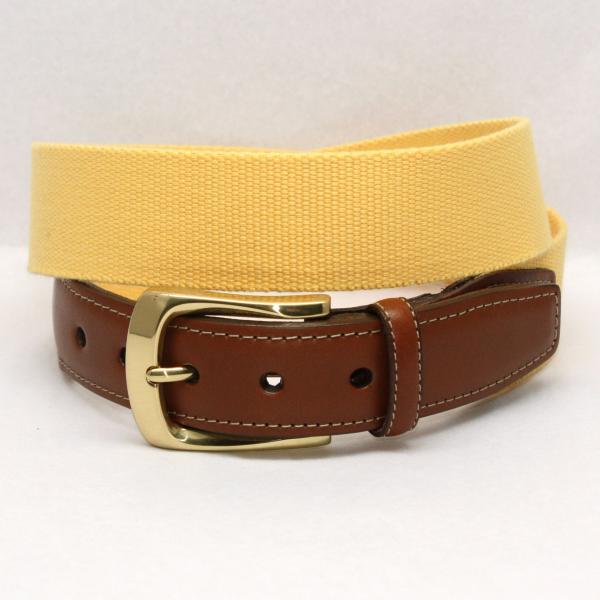 European Ribbed Striped Surcingle Belt - Navy/Camel