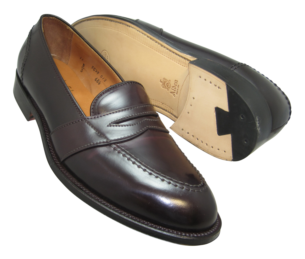 Alden Full Strap Slip-On Loafer Color 8 Shell Cordovan #684