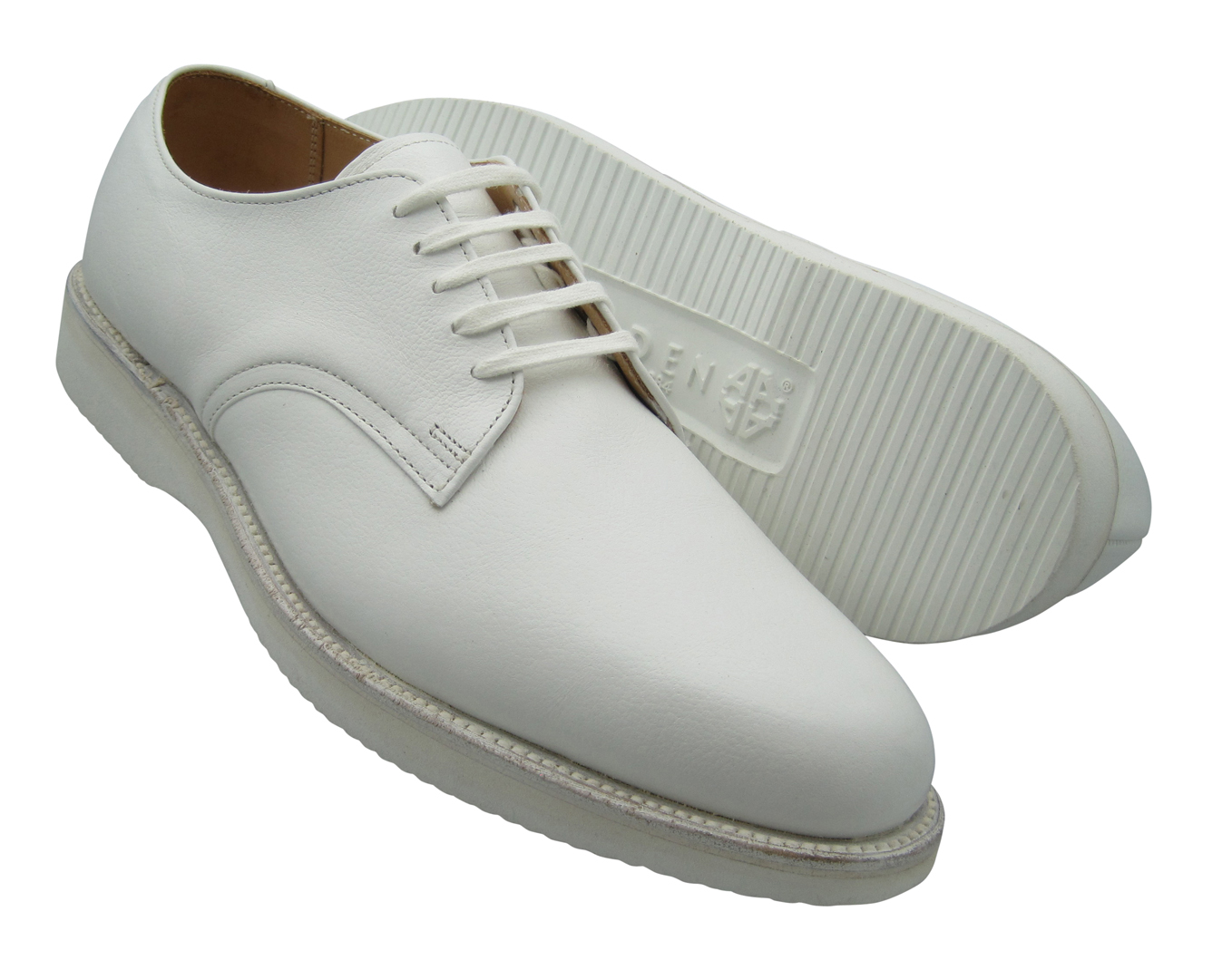 Alden Men's Plain Toe Blucher Oxford White Comfort Oxford