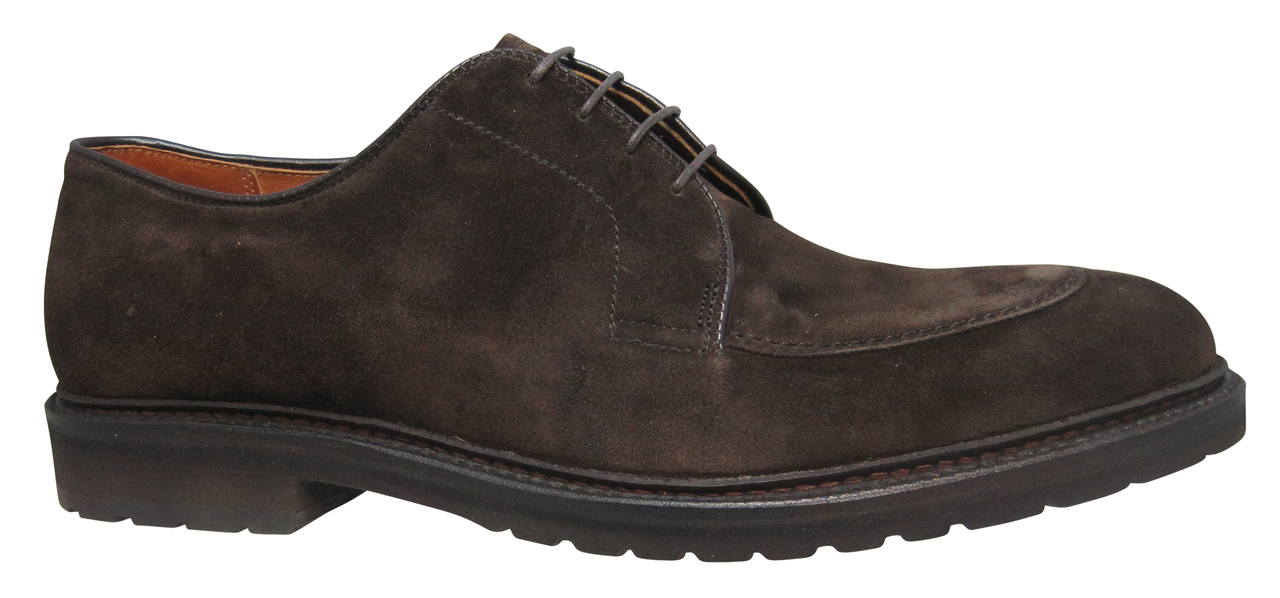 Alden Shoes 704 Mocc Toe Blucher Dark Brown Suede Size 7.5 B/D Made In USA Alden Plain Toe Blucher Reverse Tobacco Chamois 9474C main image 2
